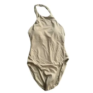 NWT Andie Swim Olive Green Luzon One Piece Halter Neck Swimsuit Sz Medium thumbnail 2