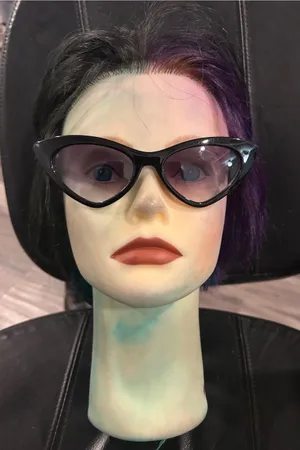 FRYE AND CO. Black Cat-Eye Sunglasses with Smoke Lenses thumbnail 1