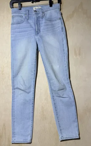 Madewell 9" Mid-Rise Skinny Crop Jeans Women's 24 Light Wash Stretch Denim thumbnail 1