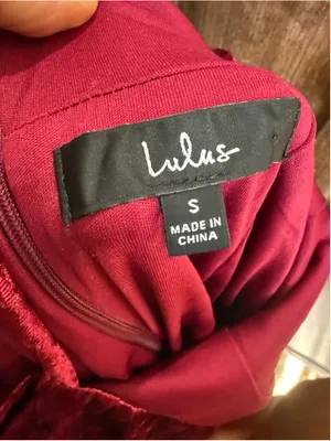 Women's Lulus Red Velvet Asymmetrical Dress S thumbnail 6