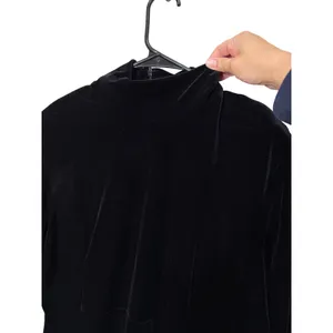 Vintage KC Spencer Black Velvet Mock Neck Long Sleeve Maxi‎ Dress Size 14 thumbnail 4
