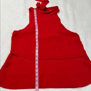 Zara TRF Collection Red Ruffle Sleeveless Halter Top Tied on Back in Size XS thumbnail 6