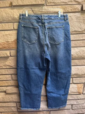 Style & Co Curved Leg Barrel Jeans Medium Blue Wash Denim 14 Petite thumbnail 3