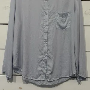 PINK Victoria’s Secret Silky Sleep Shine Long Pajama Set Hydrangea Blue Small thumbnail 4