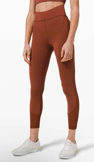 Lululemon Everlux & Mesh HR Tight 25" Dark Terracotta Leggings Size 6 thumbnail 1