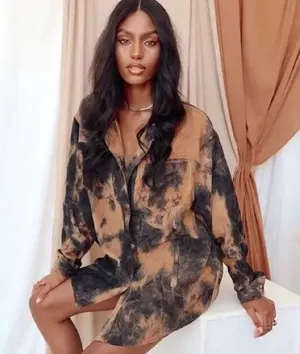 12th Tribe ICONIC TIE DYE CORDUROY SHIRT DRESS thumbnail 1