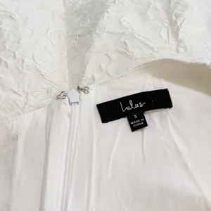 Lulus Unique Perfection White Floral Jacquard One-Shoulder Mini Dress size Small thumbnail 8