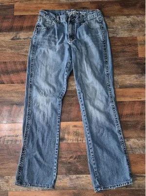 Wrangler Retro 1947 Relaxed Boot Jeans in Blue 6-8 thumbnail 1