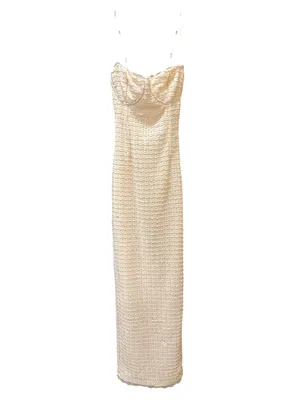 House of CB Elinor Cream Tea Frill Lace Corset Lace Up Style Midi Dress Size: XS thumbnail 4