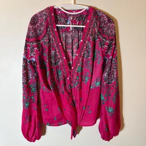 Free People Run Free‎ Blouse in Pink Combo Size XS thumbnail 2