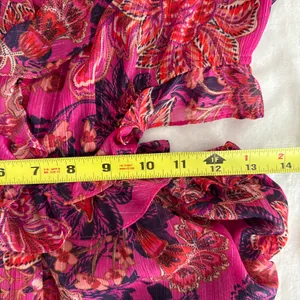 Misa Los Angeles azalea romper in Fuchsia size Small Floral Chiffon Ruffles thumbnail 10