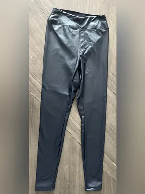 Aerie Biker Luxe Faux Leather Leggings Navy High Waisted Size Medium thumbnail 5