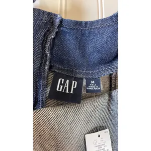 Gap Denim Pleated Mini Dress Dark Wash Square Neck Sleeveless Coquette Medium thumbnail 4