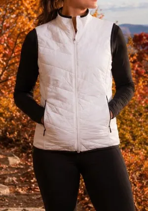 Athleta Insulated Flurry PrimaLoft Vest White Black M 383708 Quilted Hybrid thumbnail 1