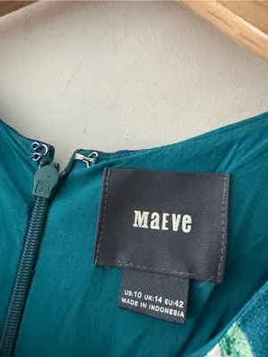 Maeve Anthropologie Elia Open‎ Shoulder Teal Floral Dress thumbnail 8