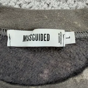 Missguided Michigan Crewneck Bleach Wash Distressed College Sweatshirt Oversized thumbnail 4