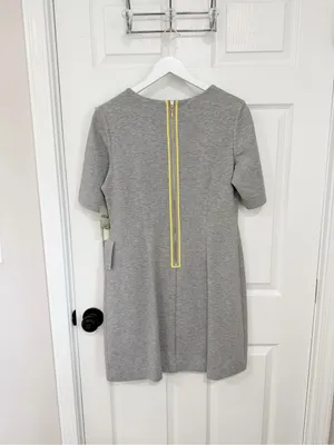 Eliza J Embellished Sheath Dress Gray Jewel Neck Cocktail Career NWT Size 12P thumbnail 5