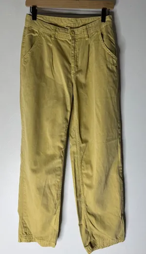 Free People Women's Pleated Khaki Wide Leg Pants‎ Size 0 thumbnail 1