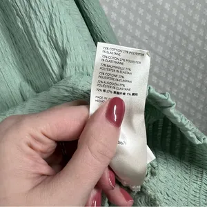 Anthropologie NWT Light Green Smocked Bat Sleeve‎ Top thumbnail 7