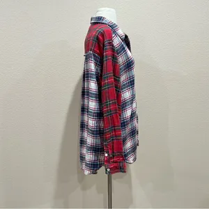 American Eagle Mixed Plaid Button Up Flannel Size Large thumbnail 6