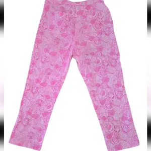Lilly Pulitzer Womens Pink Seashell Cropped Straight Leg Pants Size 4 thumbnail 6