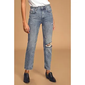 We‎ the Free People Dakota Straight Leg Jeans Size 29 Denim Distressed Cigarette thumbnail 13