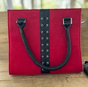 New Mod Sway women's handbag suede leather upper lining fabric strap thumbnail 1