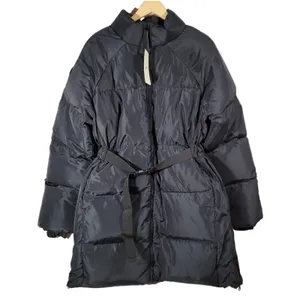 Fabletics Black Puffer Coat Midi Belted Stand Collar Full Zip Women's Winter XXL thumbnail 1