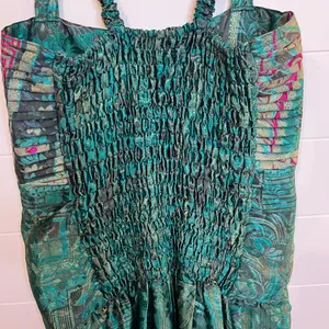 Elegant Teal and Purple Mini Dress Made In India Swami Gear Size L/XL Boho thumbnail 11