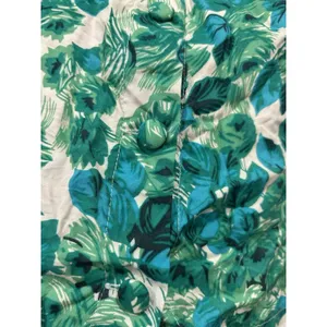 Boden Tank Size 8 Sleeveless Top Green Floral Silk Blend Button Back Preppy thumbnail 4