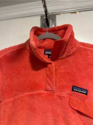 Patagonia Re-Tool Snap-T Sz:XL Pullover coral Polartec fleece chest pocket Soft. thumbnail 10