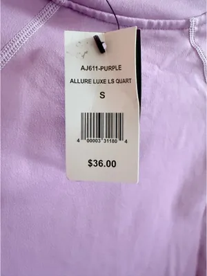 allure purple long sleeve crop shirt thumbnail 3