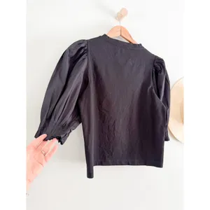 Madewell | NWT Puff Sleeve Knit Top in Black‎ | Sz M thumbnail 9