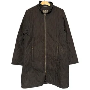 Barbour Women’s Size 8 Black Cashmere Touch Classic Mid Length Quilted Jacket thumbnail 2