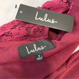 NWT Lulus Nevaeh Burgundy Lace Cutout Sleeveless Mini Dress SMALL‎ thumbnail 10