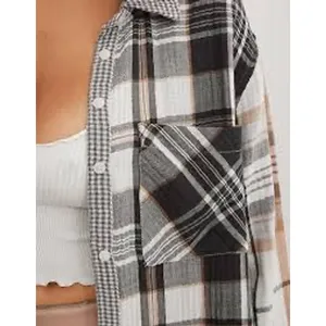 Aerie Plaid Button Up Shirt‎ Long Sleeve Gauze Women's Small thumbnail 2