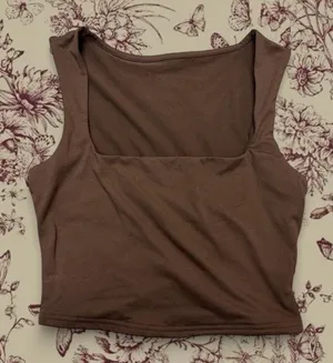 Amazon Elegant Brown Square Neck Crop Top thumbnail 1