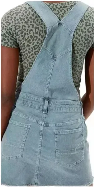 American Eagle Outfitters Corduroy Raw Hem Overall Dress In Jade Size Medium thumbnail 1
