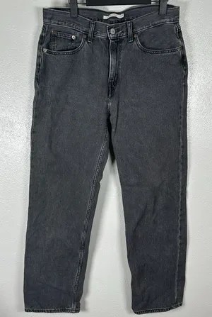 Levi's Low Pro Straight Jeans Womens 29 Black Wash Denim 90s Style 100% Cotton thumbnail 1