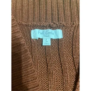 Womens Full Circle Trends Knit Open Cardigan - L Brown thumbnail 4