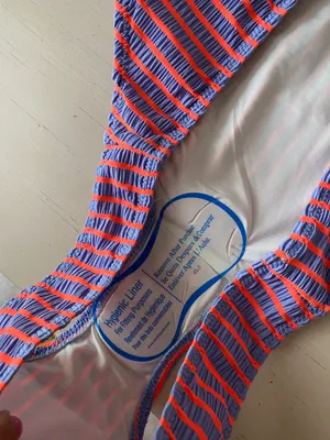 NWT  blue and orange striped bikini bottoms thumbnail 3