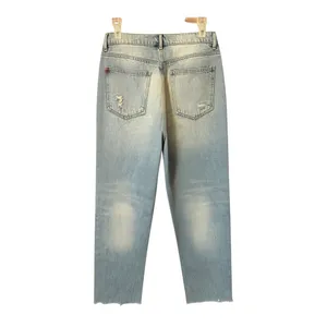 BDG Urban Outfitters Distressed Mom Jeans 29 Light Wash High Rise Raw Hem Blue thumbnail 2