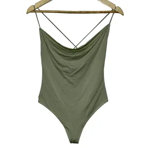 NEW Abercrombie & Fitch Soft AF Drapey Green Sleeveless Tank Bodysuit Size Small thumbnail 2