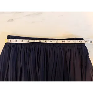 Octavia Navy Blue Pleated Midi Skirt Elastic Waist Lined Size M OX-6664 thumbnail 8