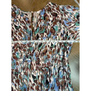 Anthropologie Somerset Jumpsuit Abstract Wide Leg Smocked Waist Plus Size 1X thumbnail 8