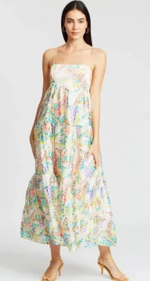 $255 C/MEO Collective Set Up‎ Multicolored Burn Out Midi cocktail Dress sz. 4 S thumbnail 1