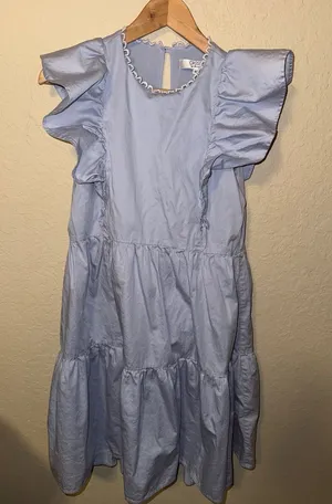 CROSBY by Mollie Burch Light Blue Ruffle Tiered Dress thumbnail 1