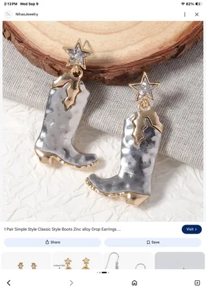 Cowboy Boot Drop Earrings thumbnail 2