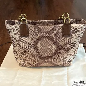 COACH Madison Python Print Shoulder Bag thumbnail 3