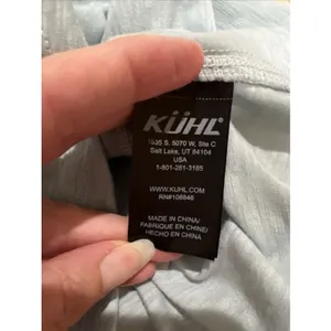 Kuhl Sona Light Blue V Neck Slub Top Short Sleeve Outdoor Casual Classic Upf 30 thumbnail 5